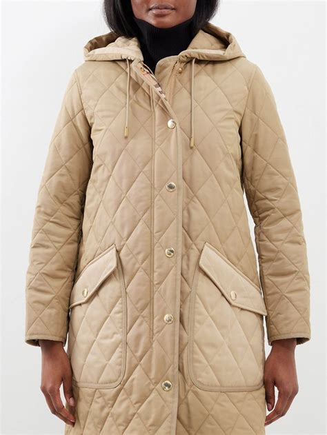 burberry roxby|Burberry Roxby Quilted Hooded Long Jacket .